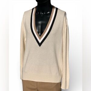 Boss Cream Sweater with Black and Tan Trim